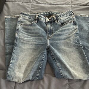 American Eagle Outfitters Women's Light Blue Straight Leg Jeans